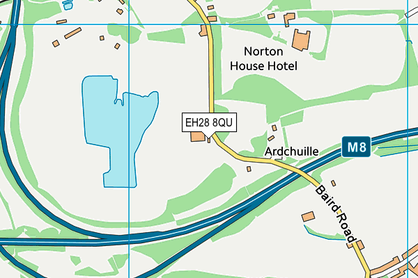 EH28 8QU map - OS VectorMap District (Ordnance Survey) EH28 8QU map - OS VectorMap District (Ordnance Survey)