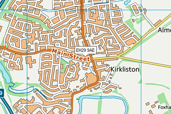 EH29 9AE map - OS VectorMap District (Ordnance Survey) EH29 9AE map - OS VectorMap District (Ordnance Survey)