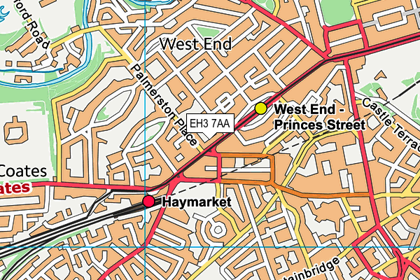 EH3 7AA map - OS VectorMap District (Ordnance Survey) EH3 7AA map - OS VectorMap District (Ordnance Survey)