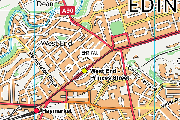 EH3 7AU map - OS VectorMap District (Ordnance Survey) EH3 7AU map - OS VectorMap District (Ordnance Survey)