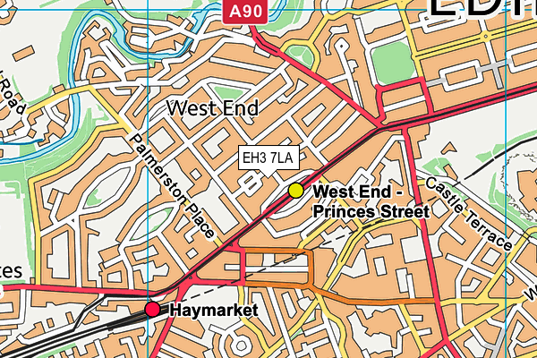 EH3 7LA map - OS VectorMap District (Ordnance Survey) EH3 7LA map - OS VectorMap District (Ordnance Survey)