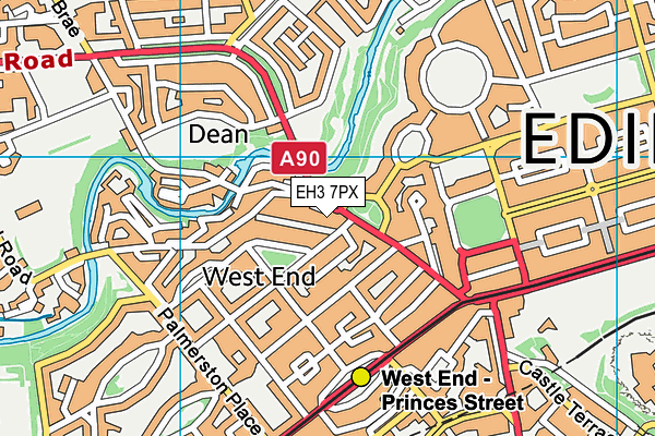 EH3 7PX map - OS VectorMap District (Ordnance Survey) EH3 7PX map - OS VectorMap District (Ordnance Survey)