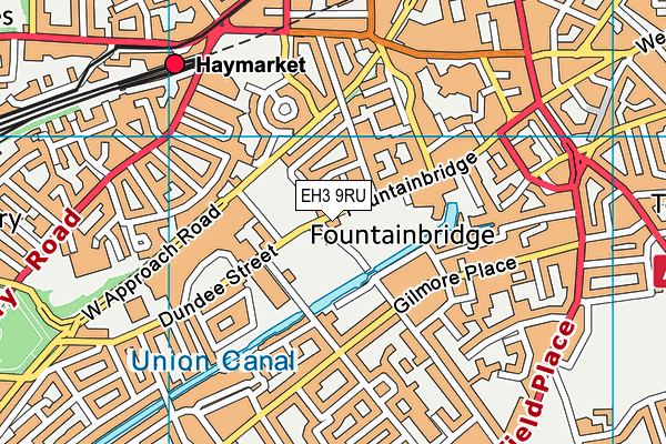 EH3 9RU map - OS VectorMap District (Ordnance Survey) EH3 9RU map - OS VectorMap District (Ordnance Survey)