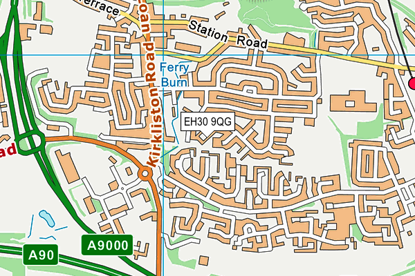 EH30 9QG map - OS VectorMap District (Ordnance Survey) EH30 9QG map - OS VectorMap District (Ordnance Survey)