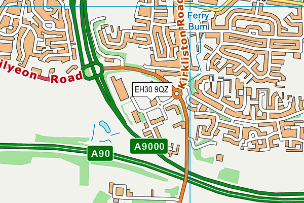 EH30 9QZ map - OS VectorMap District (Ordnance Survey)