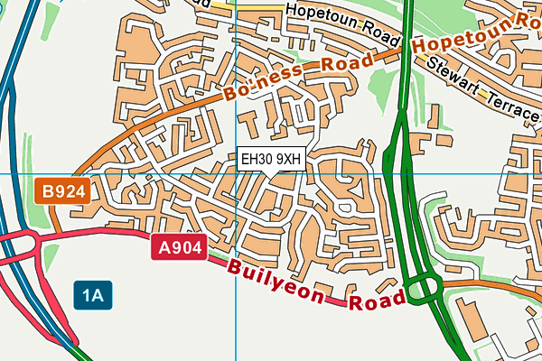 EH30 9XH map - OS VectorMap District (Ordnance Survey) EH30 9XH map - OS VectorMap District (Ordnance Survey)