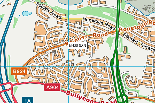 EH30 9XN map - OS VectorMap District (Ordnance Survey) EH30 9XN map - OS VectorMap District (Ordnance Survey)