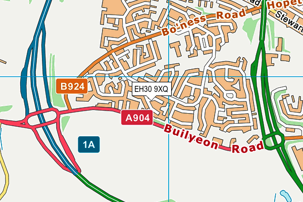 EH30 9XQ map - OS VectorMap District (Ordnance Survey) EH30 9XQ map - OS VectorMap District (Ordnance Survey)