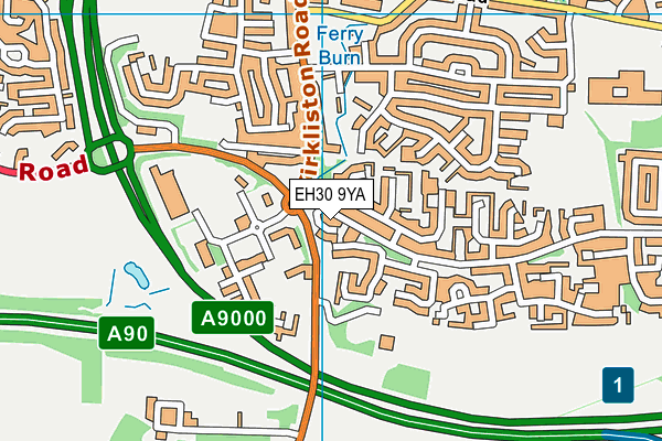 EH30 9YA map - OS VectorMap District (Ordnance Survey) EH30 9YA map - OS VectorMap District (Ordnance Survey)