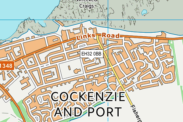 EH32 0BB map - OS VectorMap District (Ordnance Survey)
