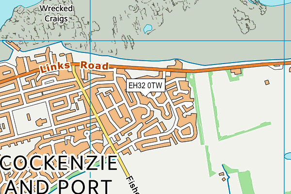 EH32 0TW map - OS VectorMap District (Ordnance Survey)