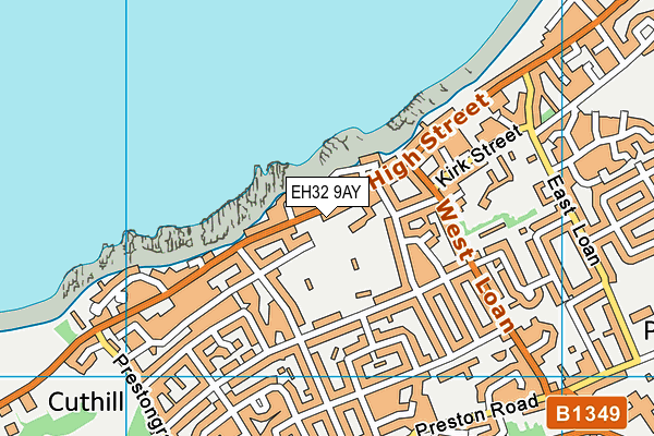 EH32 9AY map - OS VectorMap District (Ordnance Survey) EH32 9AY map - OS VectorMap District (Ordnance Survey)