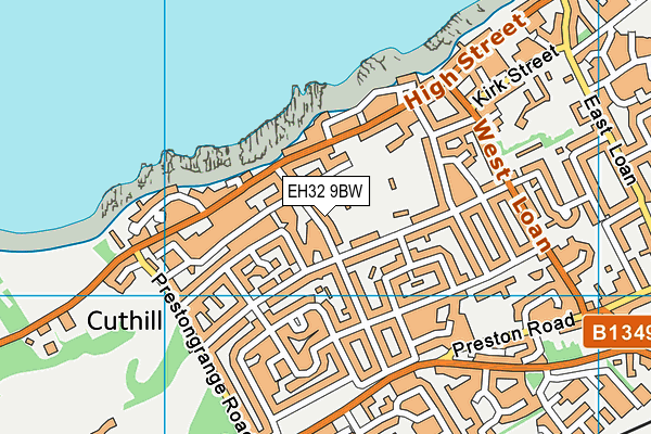 EH32 9BW map - OS VectorMap District (Ordnance Survey) EH32 9BW map - OS VectorMap District (Ordnance Survey)