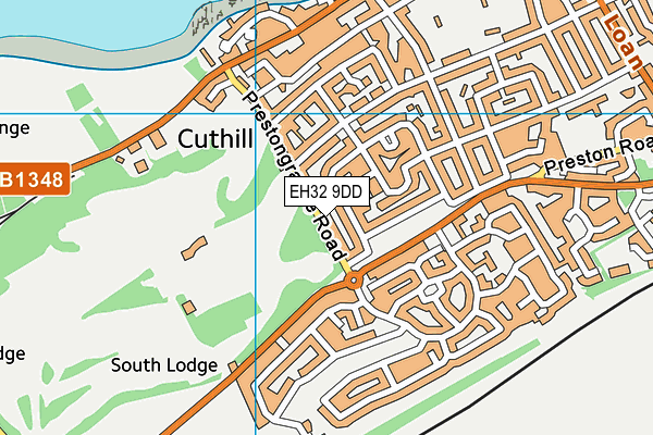 EH32 9DD map - OS VectorMap District (Ordnance Survey)