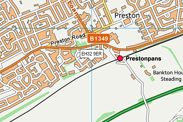 EH32 9ER map - OS VectorMap District (Ordnance Survey)