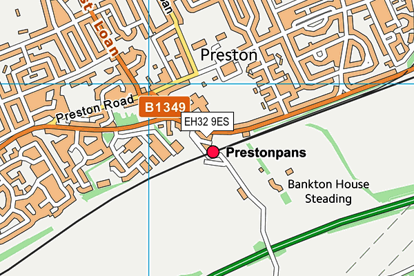 EH32 9ES map - OS VectorMap District (Ordnance Survey) EH32 9ES map - OS VectorMap District (Ordnance Survey)