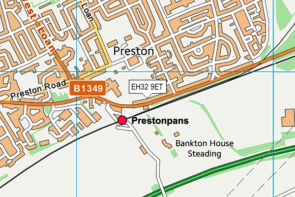 EH32 9ET map - OS VectorMap District (Ordnance Survey) EH32 9ET map - OS VectorMap District (Ordnance Survey)