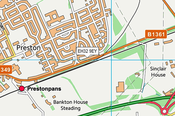 EH32 9EY map - OS VectorMap District (Ordnance Survey) EH32 9EY map - OS VectorMap District (Ordnance Survey)
