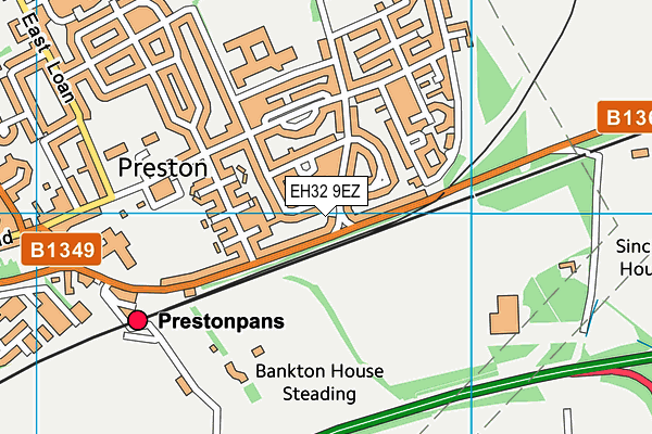 EH32 9EZ map - OS VectorMap District (Ordnance Survey) EH32 9EZ map - OS VectorMap District (Ordnance Survey)