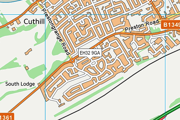 EH32 9GA map - OS VectorMap District (Ordnance Survey) EH32 9GA map - OS VectorMap District (Ordnance Survey)