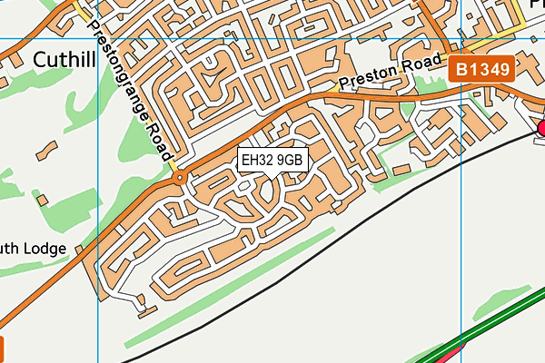 EH32 9GB map - OS VectorMap District (Ordnance Survey)