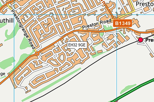 EH32 9GE map - OS VectorMap District (Ordnance Survey) EH32 9GE map - OS VectorMap District (Ordnance Survey)
