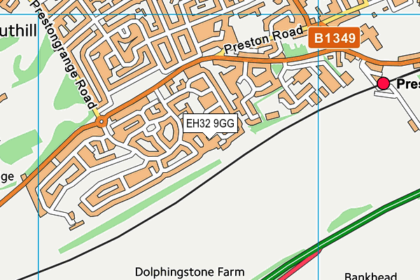 EH32 9GG map - OS VectorMap District (Ordnance Survey) EH32 9GG map - OS VectorMap District (Ordnance Survey)