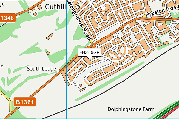 EH32 9GP map - OS VectorMap District (Ordnance Survey) EH32 9GP map - OS VectorMap District (Ordnance Survey)