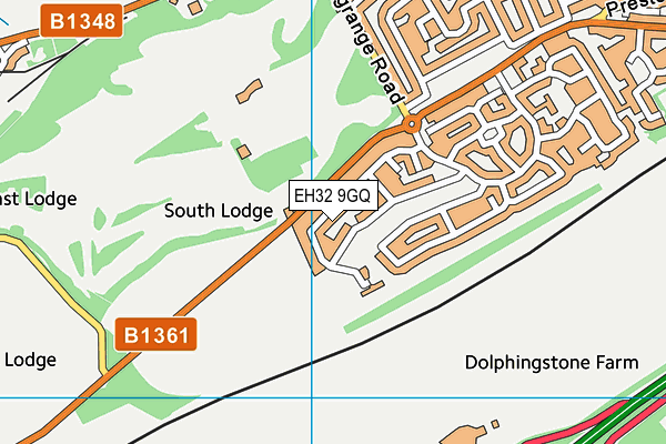 EH32 9GQ map - OS VectorMap District (Ordnance Survey) EH32 9GQ map - OS VectorMap District (Ordnance Survey)