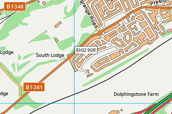 EH32 9GR map - OS VectorMap District (Ordnance Survey) EH32 9GR map - OS VectorMap District (Ordnance Survey)