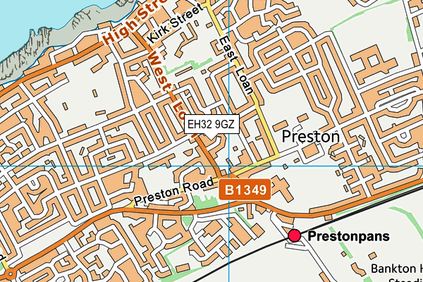 EH32 9GZ map - OS VectorMap District (Ordnance Survey) EH32 9GZ map - OS VectorMap District (Ordnance Survey)