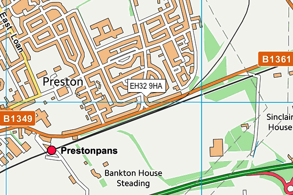 EH32 9HA map - OS VectorMap District (Ordnance Survey) EH32 9HA map - OS VectorMap District (Ordnance Survey)