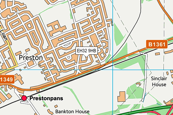 EH32 9HB map - OS VectorMap District (Ordnance Survey) EH32 9HB map - OS VectorMap District (Ordnance Survey)
