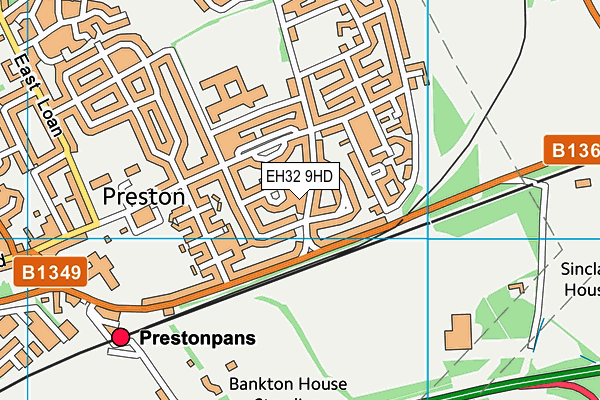 EH32 9HD map - OS VectorMap District (Ordnance Survey) EH32 9HD map - OS VectorMap District (Ordnance Survey)