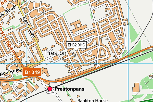 EH32 9HG map - OS VectorMap District (Ordnance Survey) EH32 9HG map - OS VectorMap District (Ordnance Survey)