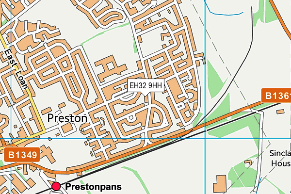 EH32 9HH map - OS VectorMap District (Ordnance Survey) EH32 9HH map - OS VectorMap District (Ordnance Survey)