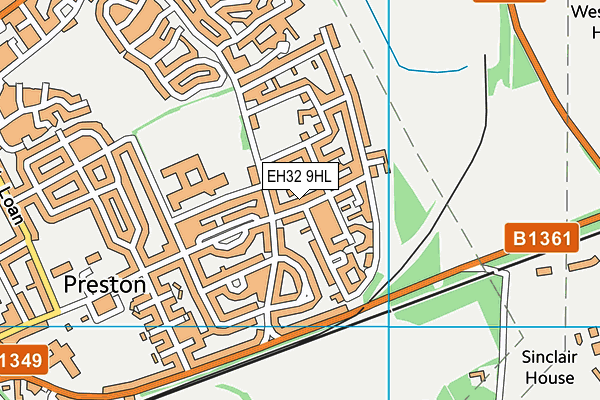 EH32 9HL map - OS VectorMap District (Ordnance Survey) EH32 9HL map - OS VectorMap District (Ordnance Survey)