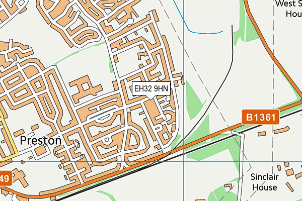 EH32 9HN map - OS VectorMap District (Ordnance Survey) EH32 9HN map - OS VectorMap District (Ordnance Survey)