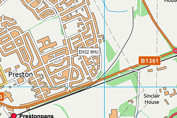 EH32 9HU map - OS VectorMap District (Ordnance Survey) EH32 9HU map - OS VectorMap District (Ordnance Survey)