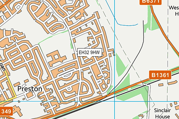 EH32 9HW map - OS VectorMap District (Ordnance Survey) EH32 9HW map - OS VectorMap District (Ordnance Survey)