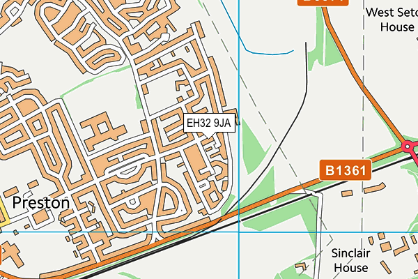 EH32 9JA map - OS VectorMap District (Ordnance Survey)