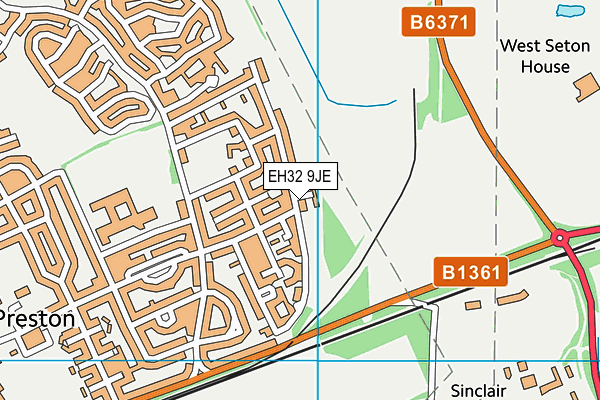 EH32 9JE map - OS VectorMap District (Ordnance Survey) EH32 9JE map - OS VectorMap District (Ordnance Survey)