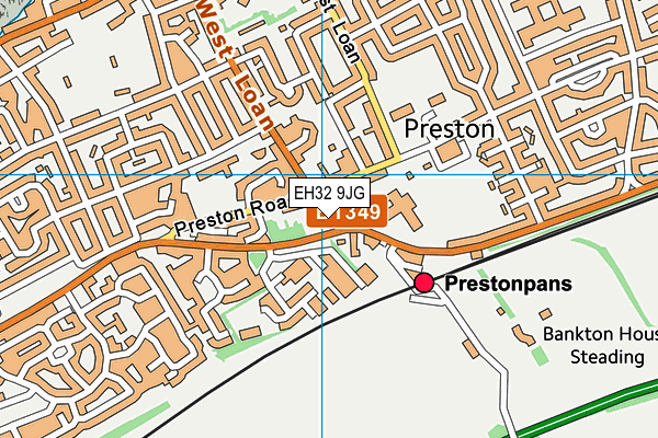 EH32 9JG map - OS VectorMap District (Ordnance Survey) EH32 9JG map - OS VectorMap District (Ordnance Survey)