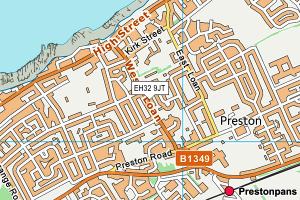 EH32 9JT map - OS VectorMap District (Ordnance Survey)