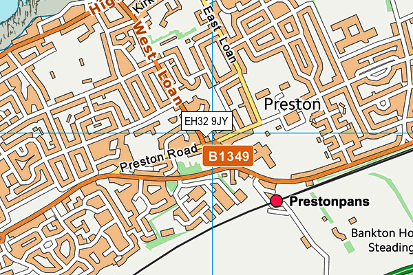 EH32 9JY map - OS VectorMap District (Ordnance Survey) EH32 9JY map - OS VectorMap District (Ordnance Survey)