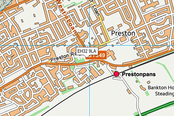 EH32 9LA map - OS VectorMap District (Ordnance Survey) EH32 9LA map - OS VectorMap District (Ordnance Survey)