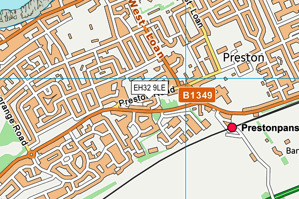 EH32 9LE map - OS VectorMap District (Ordnance Survey) EH32 9LE map - OS VectorMap District (Ordnance Survey)