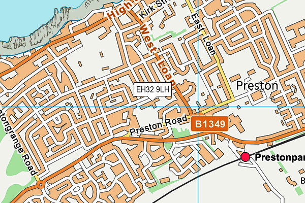 EH32 9LH map - OS VectorMap District (Ordnance Survey) EH32 9LH map - OS VectorMap District (Ordnance Survey)