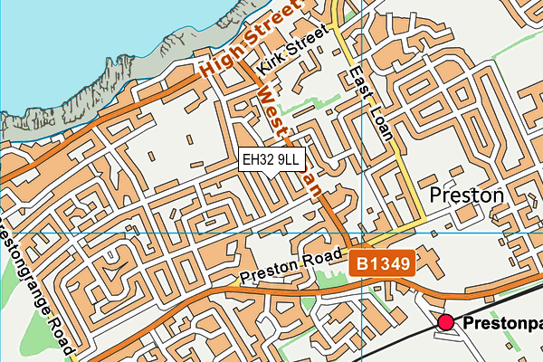 EH32 9LL map - OS VectorMap District (Ordnance Survey) EH32 9LL map - OS VectorMap District (Ordnance Survey)