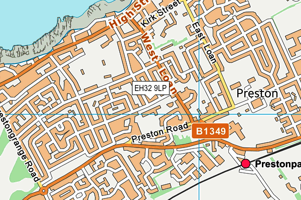 EH32 9LP map - OS VectorMap District (Ordnance Survey) EH32 9LP map - OS VectorMap District (Ordnance Survey)